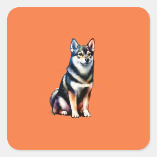 Swedish Vallhund Dog Square Sticker