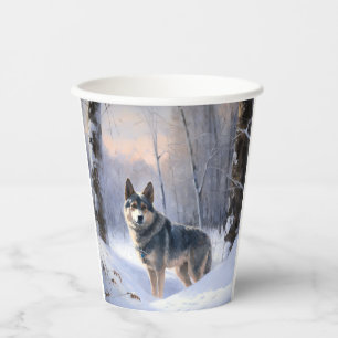 Swedish Vallhund Let It Snow Christmas Paper Cups