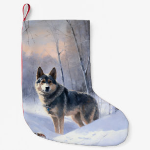 Swedish Vallhund Let It Snow Christmas Small Christmas Stocking