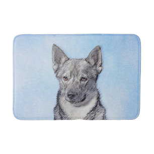 Swedish Vallhund Painting - Cute Original Dog Art Bath Mat