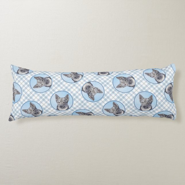 Swedish Vallhund Painting Cute Original Dog Art Body Pillow (Front)