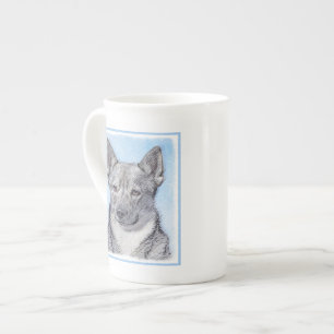 Swedish Vallhund Painting - Cute Original Dog Art Bone China Mug