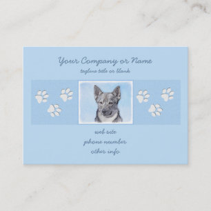 Swedish Vallhund Painting - Cute Original Dog Art Business Card