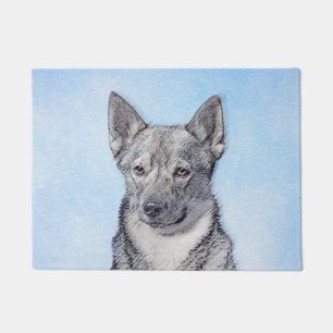 Swedish Vallhund Painting - Cute Original Dog Art Doormat