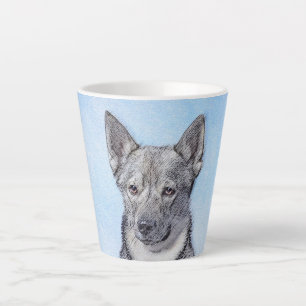Swedish Vallhund Painting - Cute Original Dog Art Latte Mug