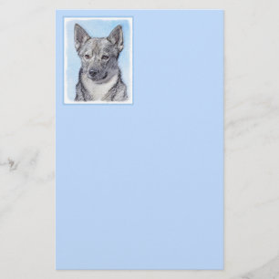 Swedish Vallhund Painting - Cute Original Dog Art Stationery