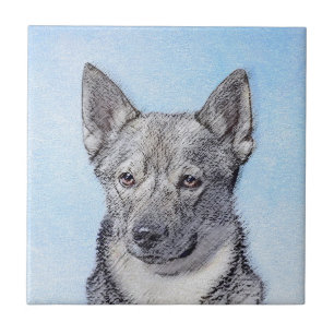 Swedish Vallhund Painting - Cute Original Dog Art Tile