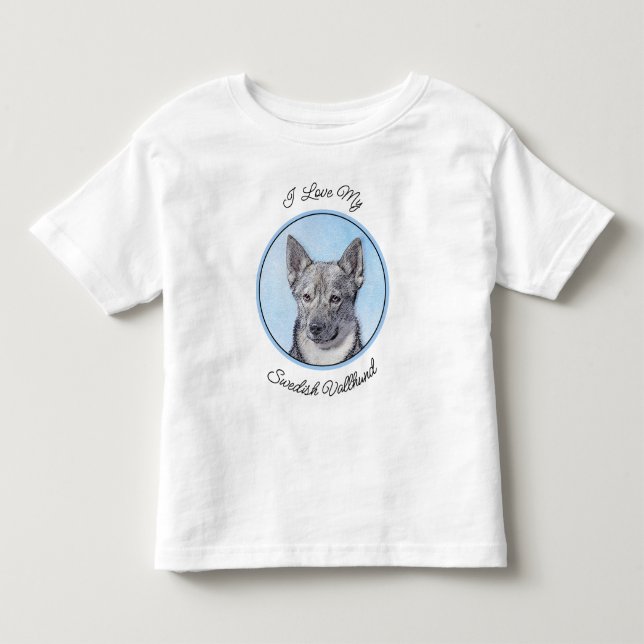Swedish Vallhund Painting - Cute Original Dog Art Toddler T-shirt (Front)
