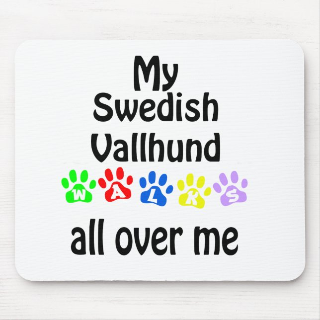 Swedish Vallhund Walks Design Mouse Pad (Front)