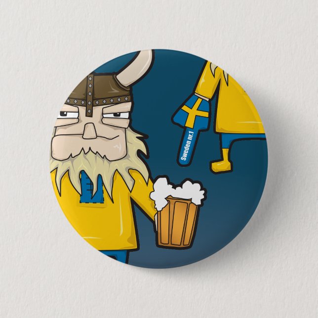 Swedish Viking Fan Button (Front)