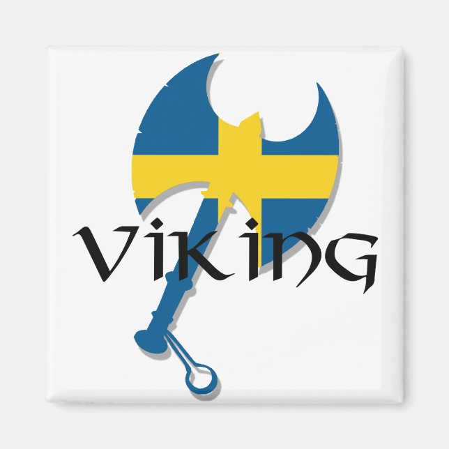 Swedish Viking Sweden flag Axe Magnet (Front)