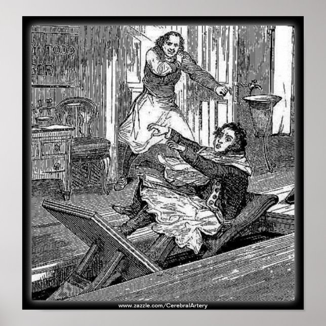 Sweeney Todd-Barbers Chaise-Penny Poster terrible (Devant)