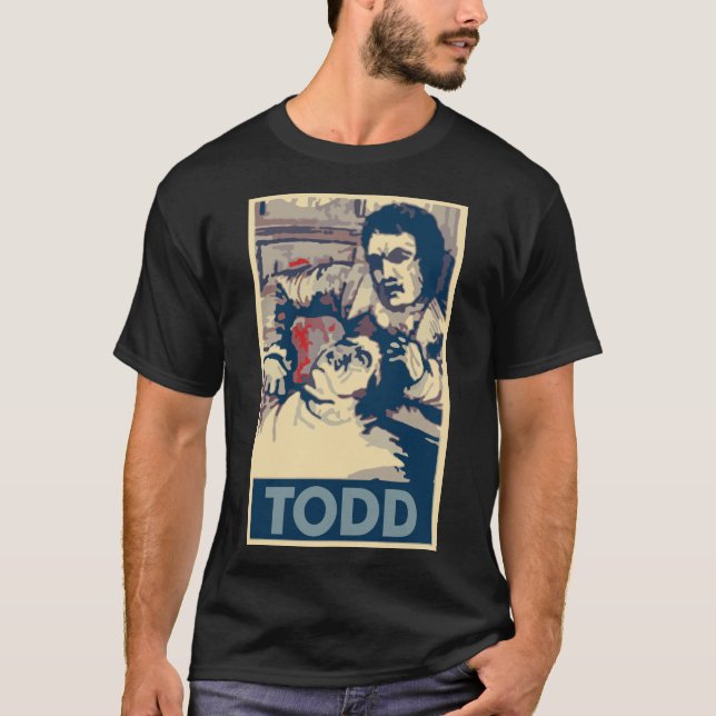 Sweeney Todd Poster Political Parody T-Shirt (Front)