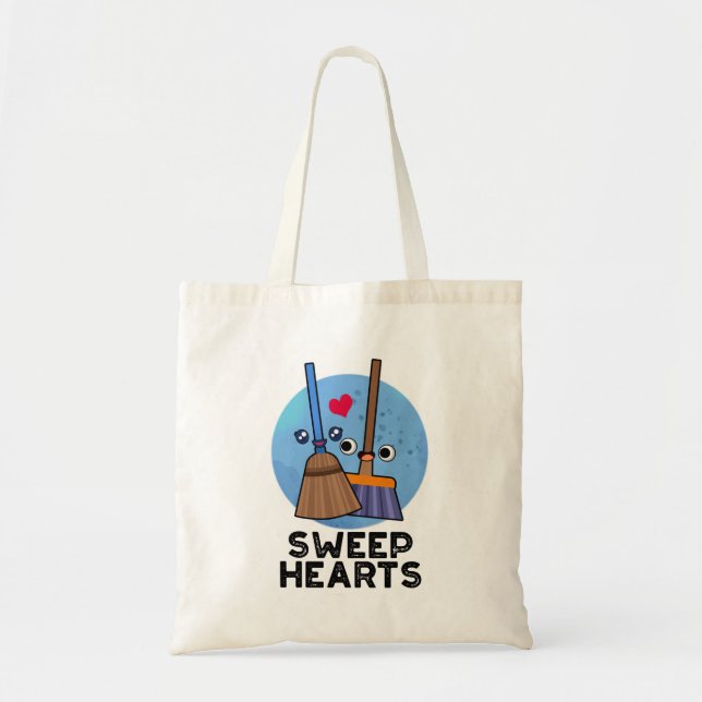 Sweep Hearts Funny Sweet Hearts Broom Pun  Tote Bag (Front)