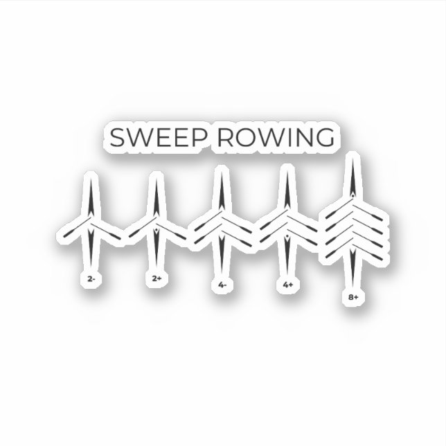 Sweep Rowing Boat types Sticker (Front)