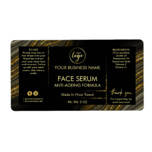 Sweeping Agate Black Gold Face Hair Serum Label