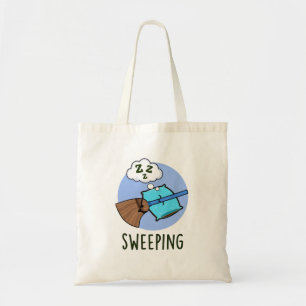 Sweeping Funny Sleeping Broom Pun Tote Bag