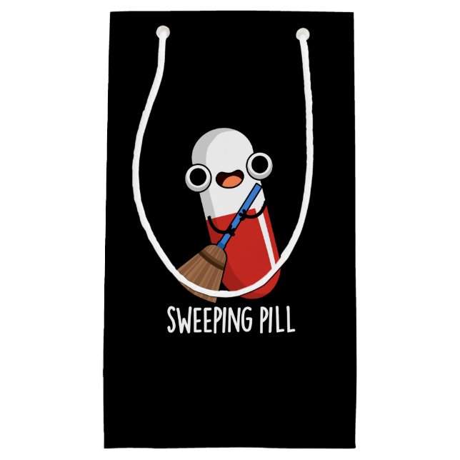 Sweeping Pill Funny Medicine Pun  Small Gift Bag (Front)
