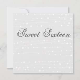 Sweet16 Bleu & Blanc perle Anniversaire Invitation