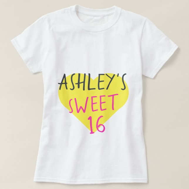Sweet 16 16th Birthday T-Shirt (Design Front)