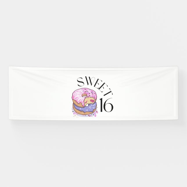 Sweet 16 2.5x8 Vinyl Banner (Horizontal)