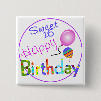 Sweet 16 2 inch square button