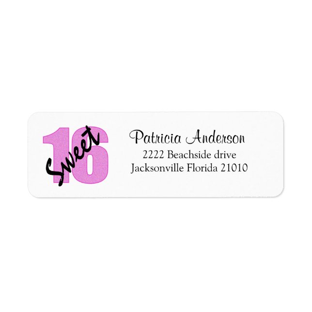 Sweet 16 Address Labels (Front)