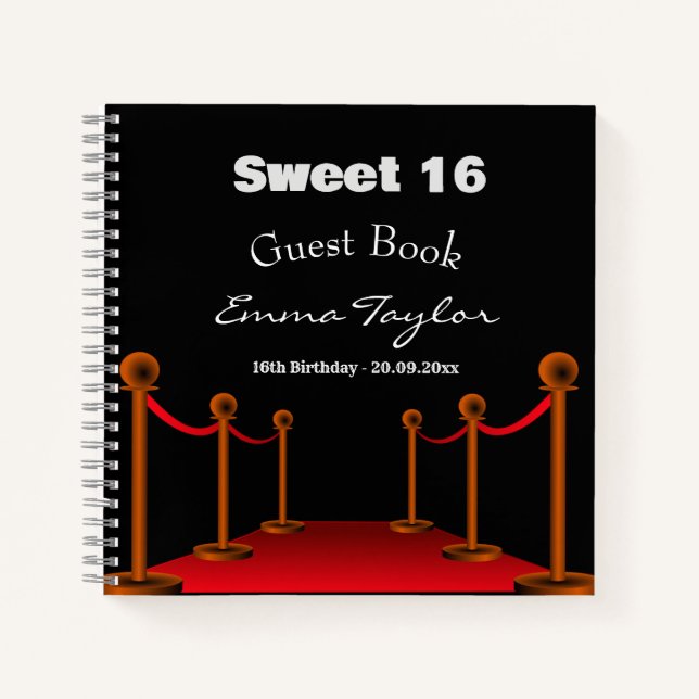 Sweet 16 Anniversaire Hollywood Red & Black Livre  (Devant)