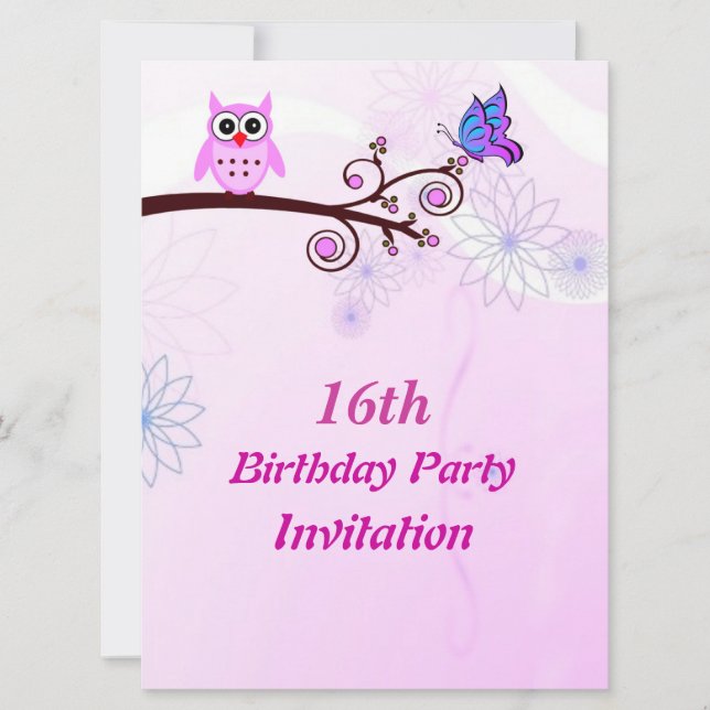 Sweet 16 Anniversaire Invitation (Devant)