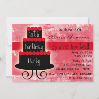 Sweet 16 Anniversaire Invitation