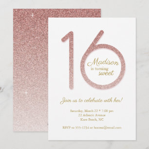 Sweet 16 Anniversaire Invitation à la Parties scin