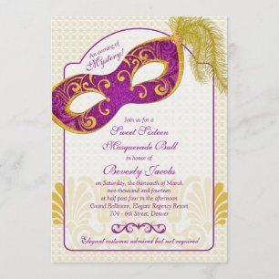 Sweet 16 Anniversaire Invitation   Boule Masquerad