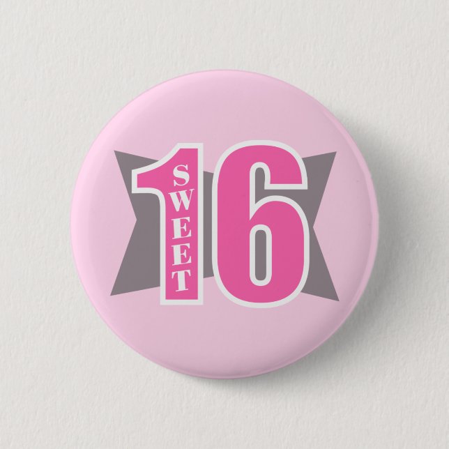 Sweet 16 (Art Deco) 2 Inch Round Button (Front)