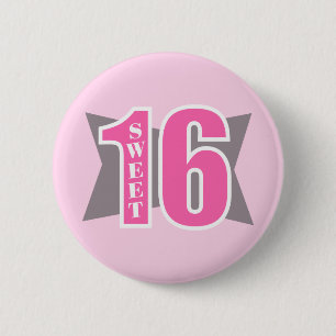 Sweet 16 (Art Deco) 2 Inch Round Button