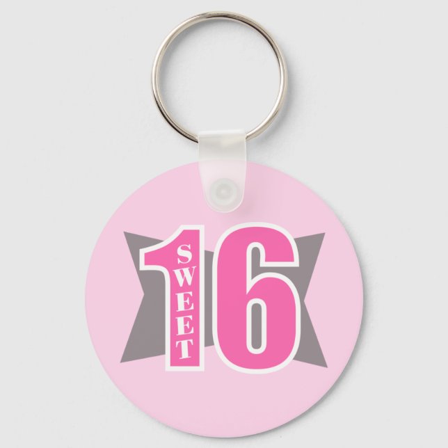 Sweet 16 (Art Deco) Keychain (Front)