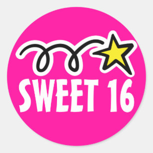Sweet 16 autocollants pour la fête du seizième ann