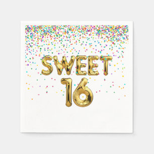Sweet 16 Balloons and Confetti Napkin