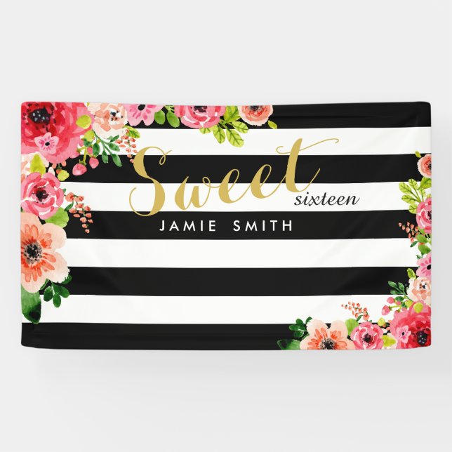 Sweet 16 birthday banner (Horizontal)
