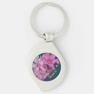 Sweet 16 Birthday Bright Pink Floral Photo Flowers Keychain