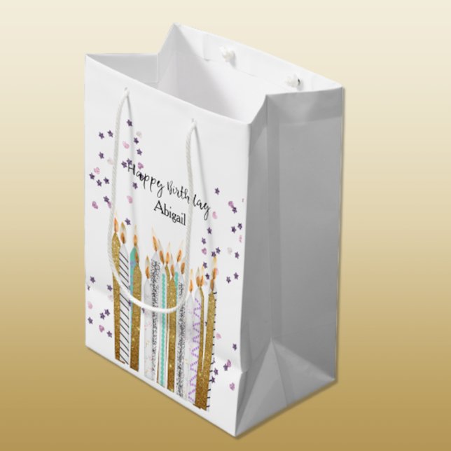 Sweet 16 Birthday Candles Medium Gift Bag (Creator Uploaded)
