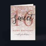 Sweet 16 Birthday Chic Glitter Ombre Card<br><div class="desc">Modern chic girly birthday card for 16th  birthday. Design featuring champagne sparkly glitter texture,  rose gold 16 and calligraphy script sweet. Personalize with a name and your message.</div>