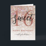 Sweet 16 Birthday Chic Glitter Ombre Card<br><div class="desc">Modern chic girly birthday card for 16th  birthday. Design featuring champagne sparkly glitter texture,  rose gold 16 and calligraphy script sweet. Personalize with a name and your message.</div>