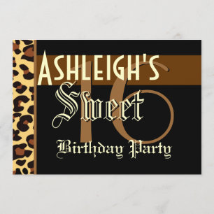 Sweet 16 Birthday Custom Template - Leopard  Print