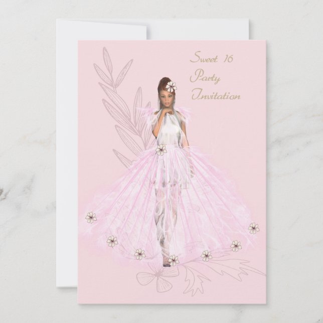Sweet 16 Birthday Dance Invitation Girl (Front)