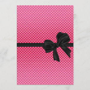 Sweet 16 Birthday Glam Pink Glitter Black Bow Invitation