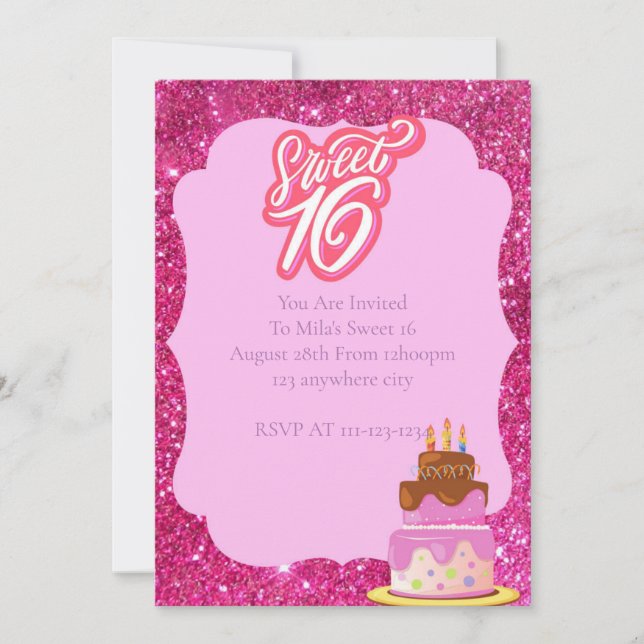 SWEET 16 BIRTHDAY INVITATION (Front)