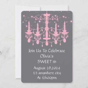 SWEET 16 BIRTHDAY INVITATION PINK