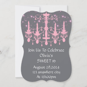 SWEET 16 BIRTHDAY INVITATION PINK