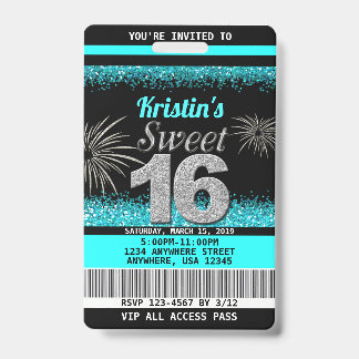 Sweet 16 Birthday Invitations Badge