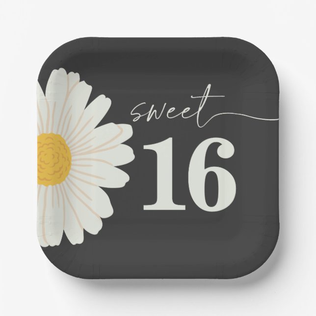 Sweet 16 Birthday Paper Plates (Front)